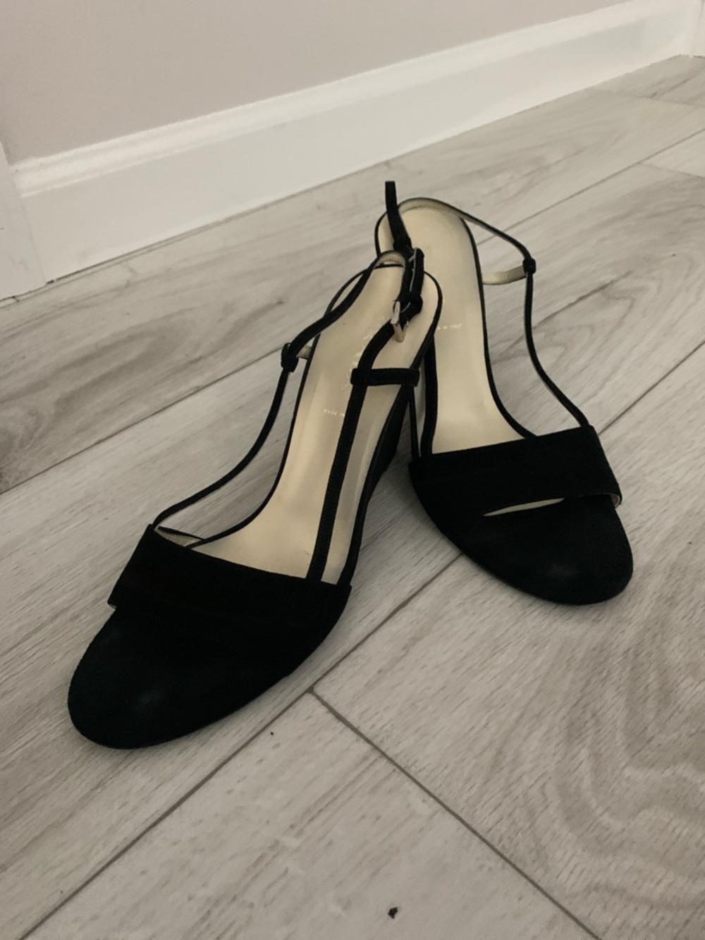 Prada Black Suede Slingback Open-Toe Heels - Picture 6 of 9